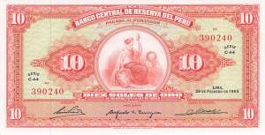 10 Soles de Oro 1965
